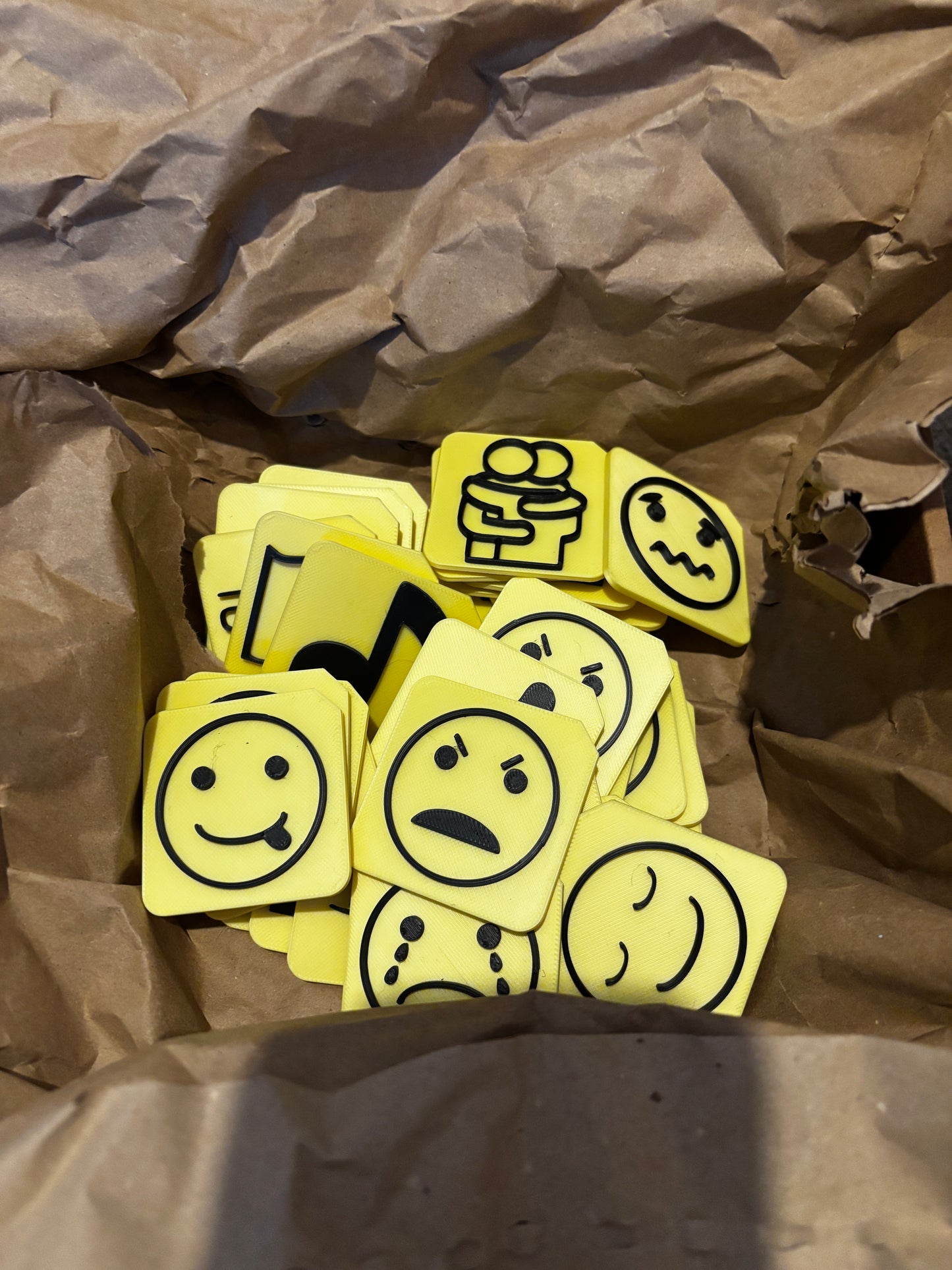Custom 12 tile pack assembled showing full set of tactile communication symbols