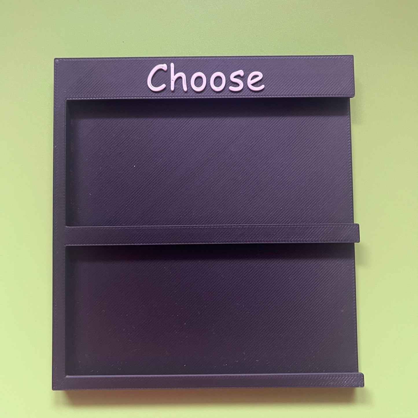 Blank 2x2 Choose Board for tactile tiles showing empty four slot layout for SEND AAC and VI communication support
