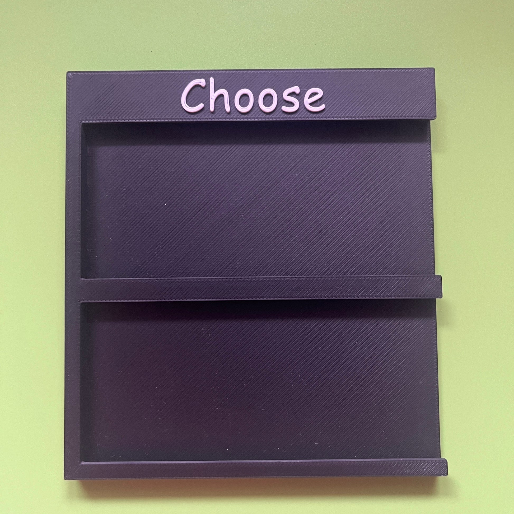 Blank 2x2 Choose Board for tactile tiles showing empty four slot layout for SEND AAC and VI communication support