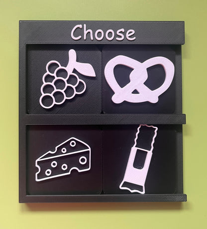 2x2 Choose Board for tactile tiles showing four slots for SEND AAC and VI communication and choice making support