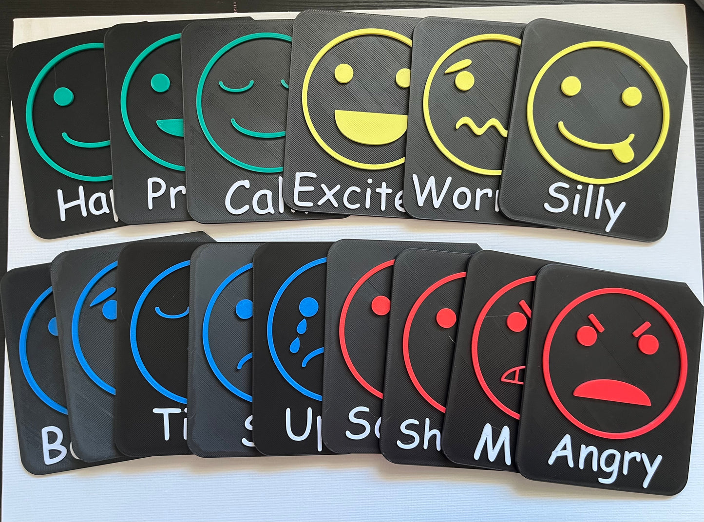 Calm corner tactile tile set in use showing regulation symbols for autism and SEND support
