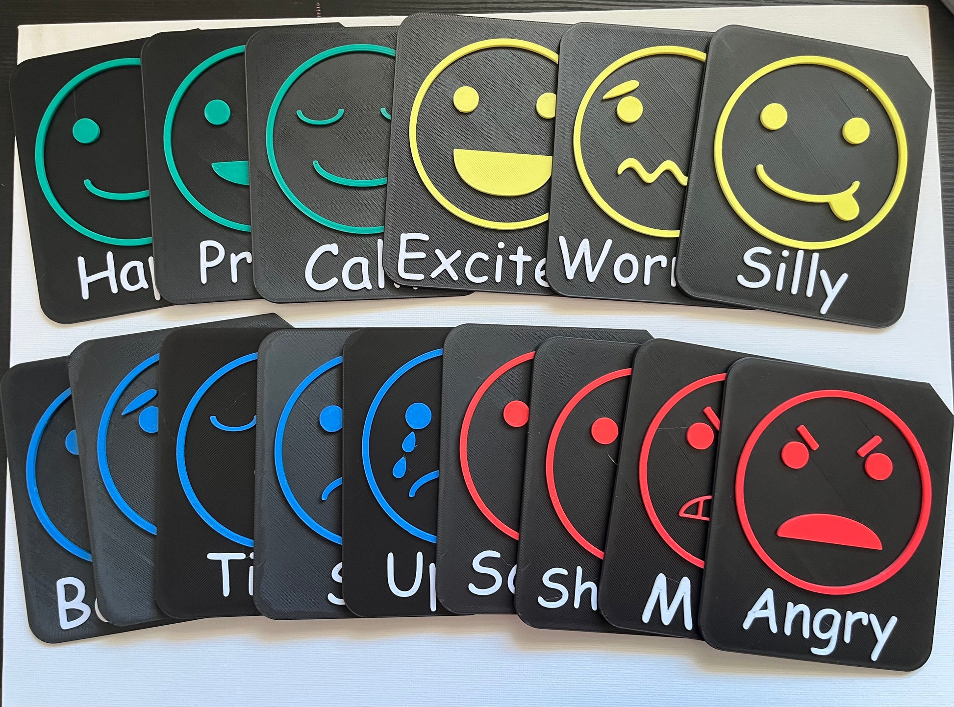 Calm corner tactile tile set in use showing regulation symbols for autism and SEND support