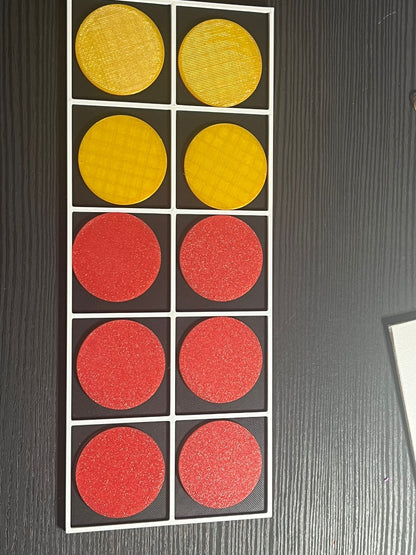 Ten frame tactile resource showing counting positions for visual impairment maths support