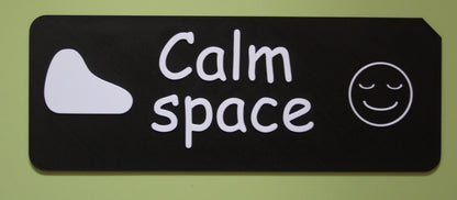 Large Calm Space sign tactile tile showing raised symbol for calm corner and nurture room SEND support