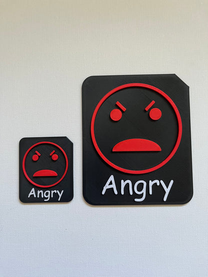 9cm tactile emotion tile showing worried face for SEND regulation support