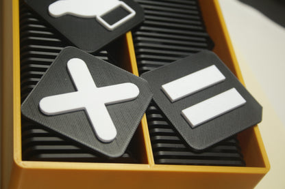 Multiple tactile tiles arranged to show size comparison for SEND and VI learners