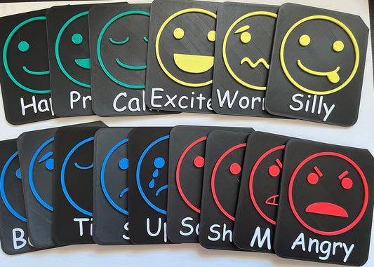 Large Emotions Tactile Tiles Set 9cm Feelings Symbols for SEND, AAC & VI