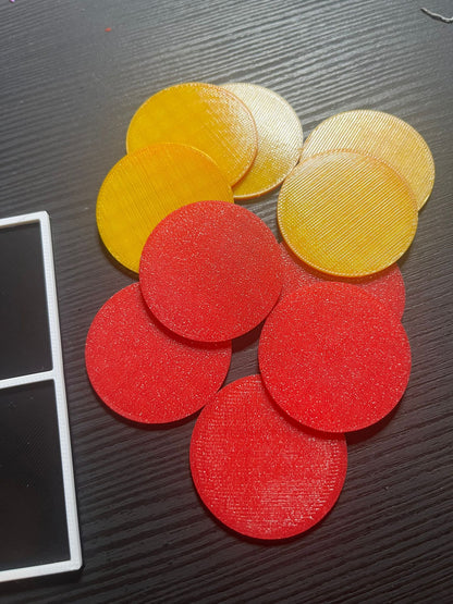 Ten frame tactile resource showing subtraction activity for visual impairment support