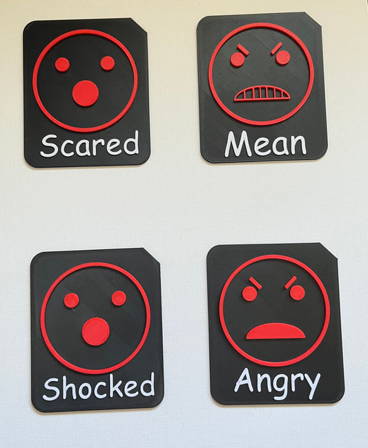 Large Emotions Tactile Tiles Set 9cm Feelings Symbols for SEND, AAC & VI