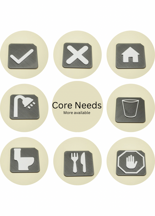 Core AAC Tactile Communication Tiles for SEND & VI | Symbol Set (12 Pack)