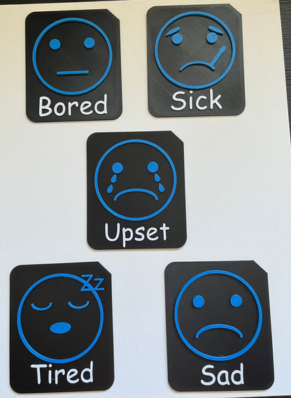 Large format tactile tile showing angry face symbol for SEND emotional literacy support