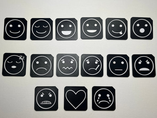 Emotions Tactile Tiles for SEND & VI | Feelings Communication Set (16 Pack)
