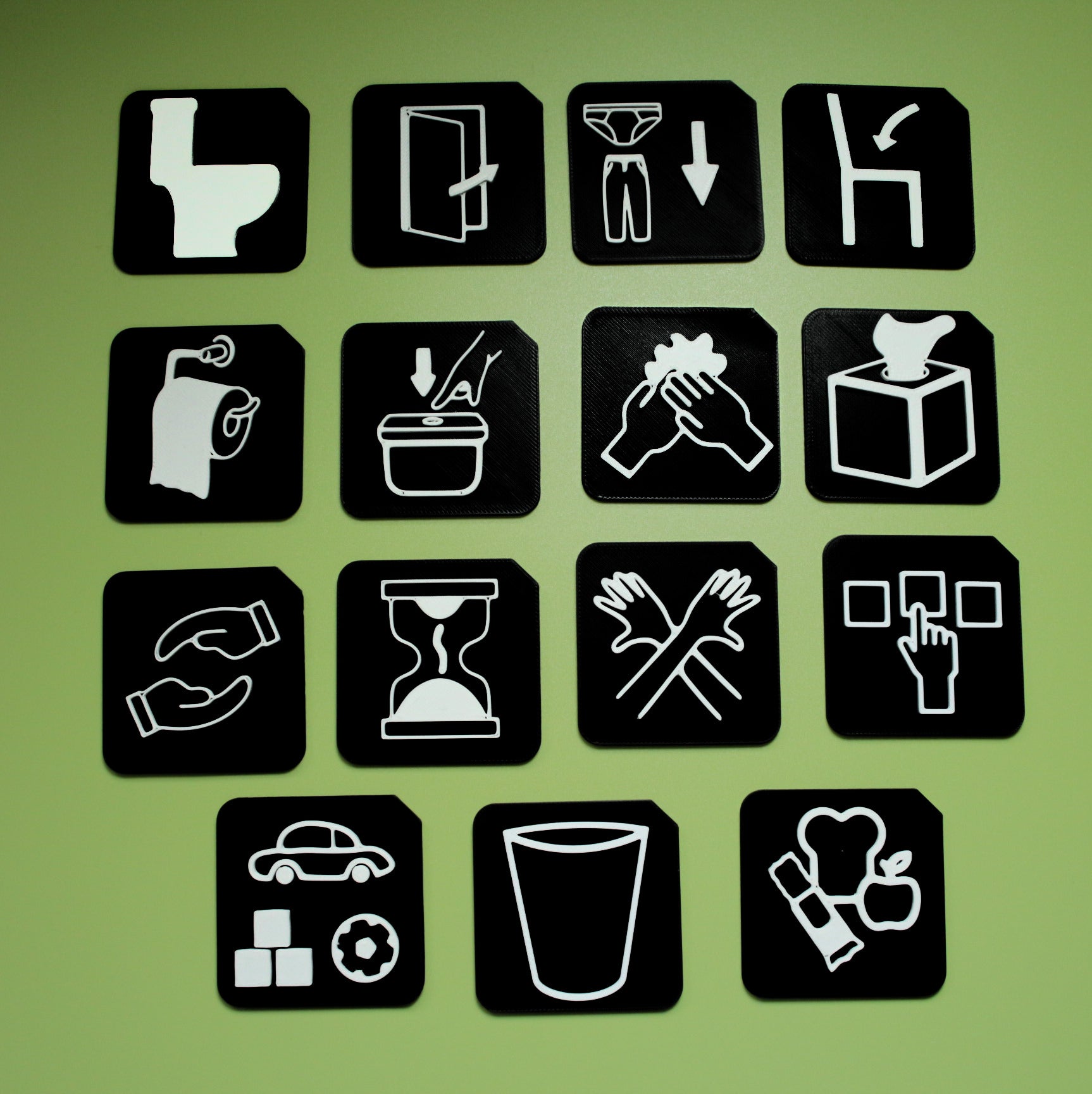 Toilet Training Support Set showing all tactile tiles for SEND toilet routine support