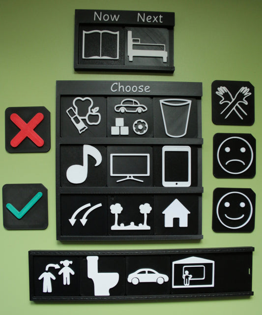 Full Parent Starter Pack showing tactile tiles boards and storage bag for home SEND autism and VI communication support