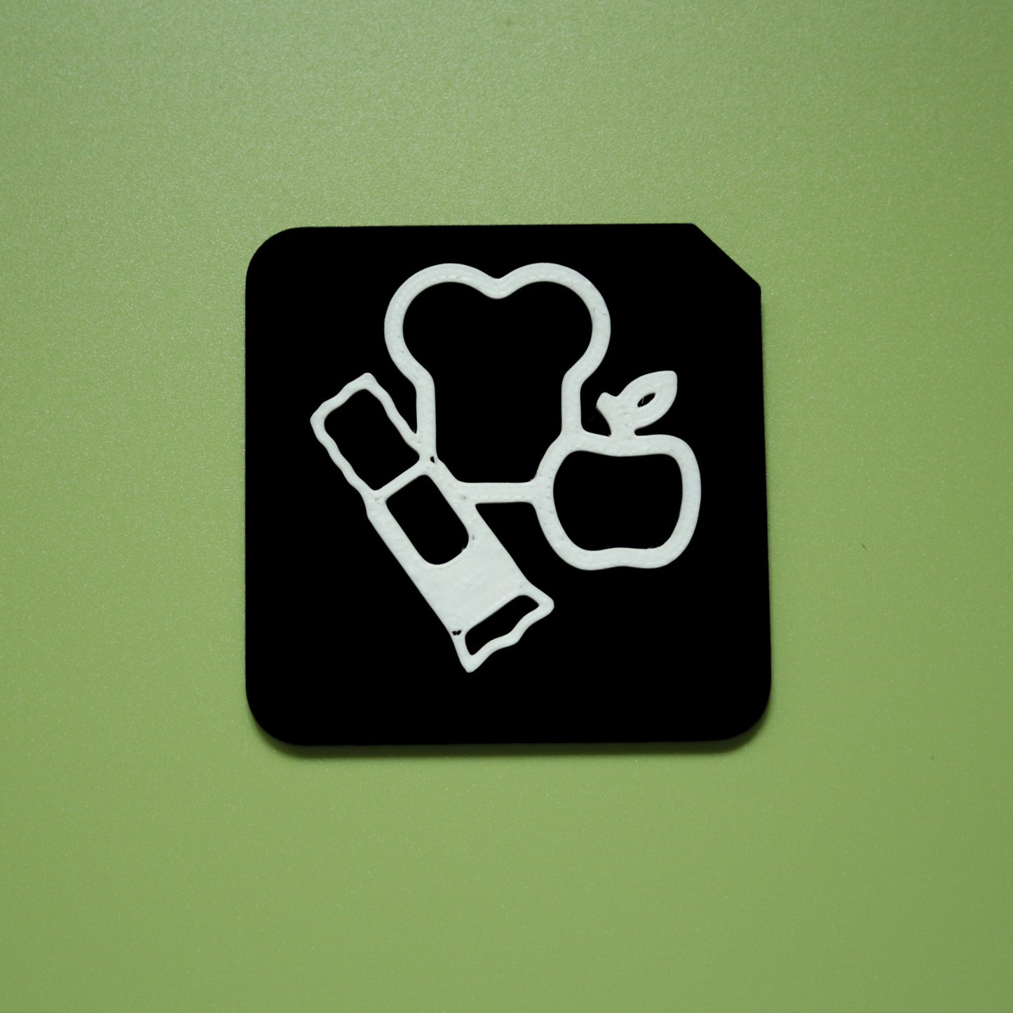 Food tactile tile showing raised food symbol for SEND and AAC communication support