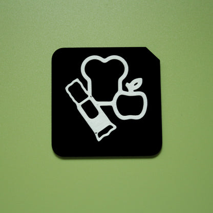 Food tactile tile showing raised food symbol for SEND and AAC communication support
