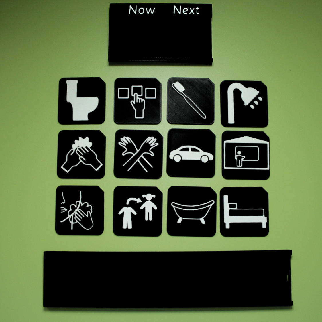Home routine tactile tile set with Now and Next and timeline boards for SEND and autism