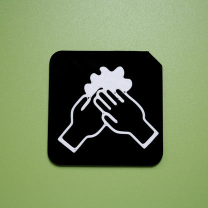 Wash hands tactile tile for SEND and autism routine and hygiene support